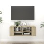Mueble pared TV madera contrachapada roble Sonoma 102x35x35 cm en Muebles TV | Comprar online en Foru.es