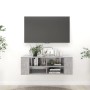 Mueble pared TV madera contrachapada gris hormigón 102x35x35 cm en Muebles TV | Comprar online en Foru.es