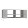 Mueble pared TV madera contrachapada gris hormigón 102x35x35 cm en Muebles TV | Comprar online en Foru.es