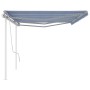 Toldo manual retráctil con postes azul y blanco 6x3 m en Toldos | Comprar online en Foru.es