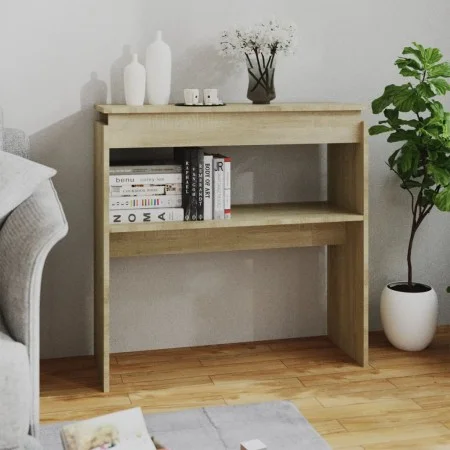 Mesa consola madera contrachapada roble Sonoma 80x30x80 cm de vidaXL, Mesas auxiliares - Ref: Foro24-808317, Precio: 40,32 €,...