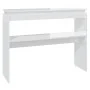 Glossy white plywood console table 102x30x80 cm by vidaXL, Side tables - Ref: Foro24-808329, Price: 59,75 €, Discount: %