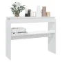 Glossy white plywood console table 102x30x80 cm by vidaXL, Side tables - Ref: Foro24-808329, Price: 59,75 €, Discount: %