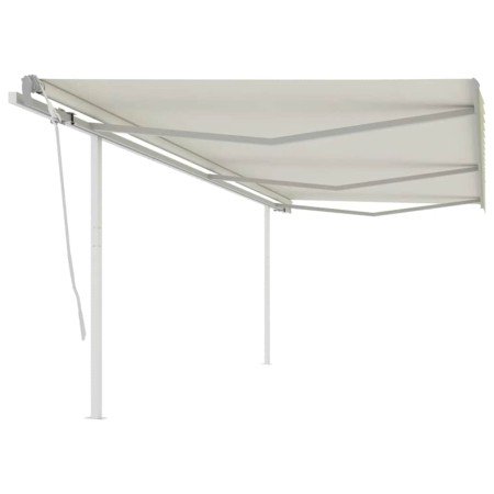 Toldo retráctil manual con postes crema 6x3 m en Toldos | Comprar online en Foru.es