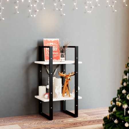 Estantería 2 niveles madera maciza de pino blanco 40x30x70 cm en Librerías y estanterías | Comprar online en Foru.es