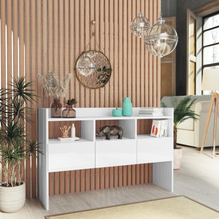 Aparador de madera contrachapada blanco brillante 105x30x70 cm de vidaXL, Aparadores - Ref: Foro24-808383, Precio: 73,30 €, D...