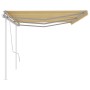 Toldo manual retráctil con postes amarillo y blanco 6x3 m en Toldos | Comprar online en Foru.es