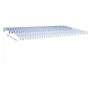 Toldo automático LED sensor de viento azul y blanco 600x350 cm de vidaXL, Toldos - Ref: Foro24-3069051, Precio: 794,39 €, Des...