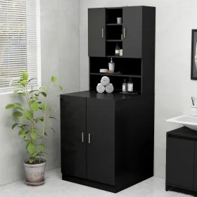 Armario de lavadora negro 70,5x25,5x90 cm de vidaXL, Accesorios para lavadoras y secadoras - Ref: Foro24-808387, Precio: 66,3...