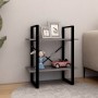 Estantería 2 niveles madera maciza de pino gris 60x30x70 cm en Librerías y estanterías | Comprar online en Foru.es