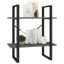 Estantería 2 niveles madera maciza de pino gris 60x30x70 cm en Librerías y estanterías | Comprar online en Foru.es