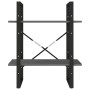 Estantería 2 niveles madera maciza de pino gris 60x30x70 cm en Librerías y estanterías | Comprar online en Foru.es