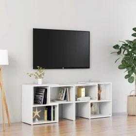 Mueble de TV madera contrachapada blanco brillante 104x30x52 cm de vidaXL, Muebles TV - Ref: Foro24-808356, Precio: 46,49 €, ...
