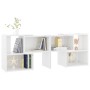 Mueble de TV madera contrachapada blanco brillante 104x30x52 cm de vidaXL, Muebles TV - Ref: Foro24-808356, Precio: 46,49 €, ...