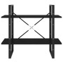 Estantería de 2 niveles madera contrachapada negro 80x30x70 cm en Librerías y estanterías | Comprar online en Foru.es