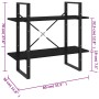 Estantería de 2 niveles madera contrachapada negro 80x30x70 cm en Librerías y estanterías | Comprar online en Foru.es