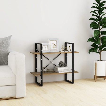 Estantería de 2 niveles madera maciza de pino 80x30x70 cm en Librerías y estanterías | Comprar online en Foru.es