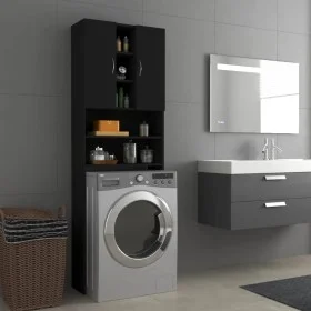 Armario de lavadora negro 64x25,5x190 cm de vidaXL, Accesorios para lavadoras y secadoras - Ref: Foro24-808423, Precio: 86,52...