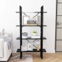 Estantería 4 niveles madera contrachapada negro 80x30x140 cm en Librerías y estanterías | Comprar online en Foru.es