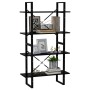 Estantería 4 niveles madera contrachapada negro 80x30x140 cm en Librerías y estanterías | Comprar online en Foru.es