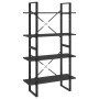 Estantería de 4 niveles madera contrachapada gris 80x30x140 cm en Librerías y estanterías | Comprar online en Foru.es