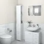 Badezimmerschrank aus Sperrholz weiß 25x26,5x170 cm von vidaXL, Badezimmermöbel - Ref: Foro24-808431, Preis: 61,31 €, Rabatt: %