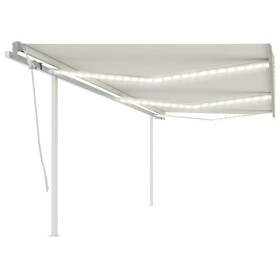 Toldo retráctil manual con luz LED color crema 6x3 m en Toldos | Comprar online en Foru.es