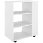 Armario con ruedas de madera contrachapada blanco 60x35x75 cm de vidaXL, Taquillas y armarios de almacenamiento - Ref: Foro24...