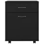 Armario con ruedas madera de ingeniería negro 45x38x54 cm de vidaXL, Taquillas y armarios de almacenamiento - Ref: Foro24-808...