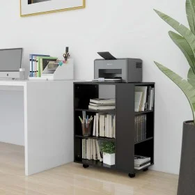 Plywood black wheeled cabinet 60x35x75 cm by vidaXL, Lockers and storage cabinets - Ref: Foro24-808450, Price: 51,40 €, Disco...