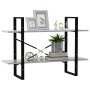 Estantería de 2 niveles contrachapada gris hormigón 100x30x70cm en Librerías y estanterías | Comprar online en Foru.es