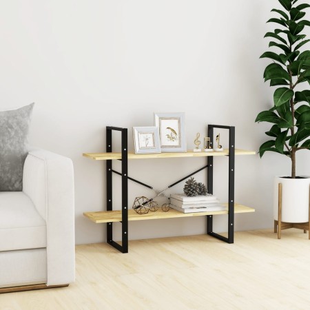 Estantería de 2 niveles madera maciza de pino 100x30x70 cm en Librerías y estanterías | Comprar online en Foru.es