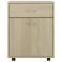 Armario con ruedas madera contrachapada roble Sonoma 45x38x54cm de vidaXL, Taquillas y armarios de almacenamiento - Ref: Foro...