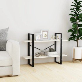 Estantería 2 niveles madera maciza de pino blanco 100x30x70 cm en Librerías y estanterías | Comprar online en Foru.es