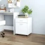 Armario rodante de madera contrachapada blanco 45x38x54 cm de vidaXL, Taquillas y armarios de almacenamiento - Ref: Foro24-80...