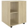 Armario con ruedas madera contrachapada roble Sonoma 60x53x72cm de vidaXL, Taquillas y armarios de almacenamiento - Ref: Foro...