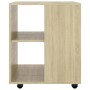 Armario con ruedas madera contrachapada roble Sonoma 60x53x72cm de vidaXL, Taquillas y armarios de almacenamiento - Ref: Foro...