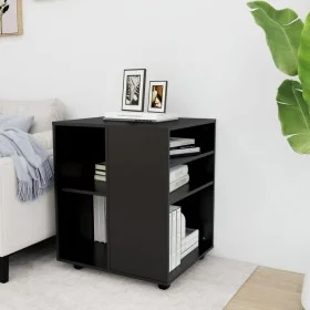 Plywood black wheeled cabinet 60x53x72 cm by vidaXL, Lockers and storage cabinets - Ref: Foro24-808459, Price: 77,23 €, Disco...
