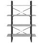 Estantería 4 niveles contrachapada gris hormigón 100x30x140 cm en Librerías y estanterías | Comprar online en Foru.es