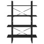 Estantería 4 niveles madera maciza de pino negro 100x30x140 cm en Librerías y estanterías | Comprar online en Foru.es