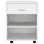 Armario con ruedas madera contrachapada blanco 46x36x59 cm de vidaXL, Taquillas y armarios de almacenamiento - Ref: Foro24-80...