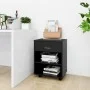 Armario con ruedas madera contrachapada negro 46x36x59 cm de vidaXL, Taquillas y armarios de almacenamiento - Ref: Foro24-808...