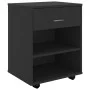 Armario con ruedas madera contrachapada negro 46x36x59 cm de vidaXL, Taquillas y armarios de almacenamiento - Ref: Foro24-808...