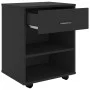 Armario con ruedas madera contrachapada negro 46x36x59 cm de vidaXL, Taquillas y armarios de almacenamiento - Ref: Foro24-808...
