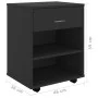 Armario con ruedas madera contrachapada negro 46x36x59 cm de vidaXL, Taquillas y armarios de almacenamiento - Ref: Foro24-808...