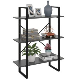 Estantería madera contrachapada gris 80x30x105 cm en Librerías y estanterías | Comprar online en Foru.es