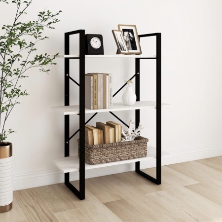 Estantería 3 niveles madera maciza de pino blanco 80x30x105 cm en Librerías y estanterías | Comprar online en Foru.es