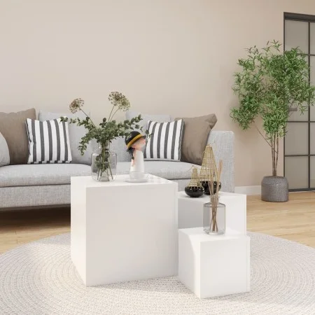 Side tables 3 units white engineered wood by vidaXL, Side tables - Ref: Foro24-808585, Price: 74,91 €, Discount: %