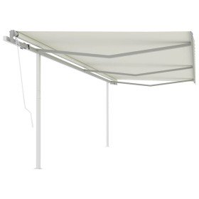 Toldo retráctil automático con postes crema 6x3 m en Toldos | Comprar online en Foru.es