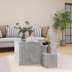 Mesas auxiliares 3 piezas aglomerado gris hormigón de vidaXL, Mesas auxiliares - Ref: Foro24-808589, Precio: 58,29 €, Descuen...